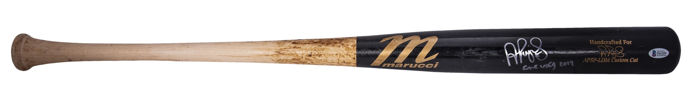 2019 Albert Pujols Game Used & Signed/Inscribed Marucci AP5P-LDM Model Bat Used on 9/1/19 Used For RBI Ground-Rule Double (MLB Authenticated & Beckett)